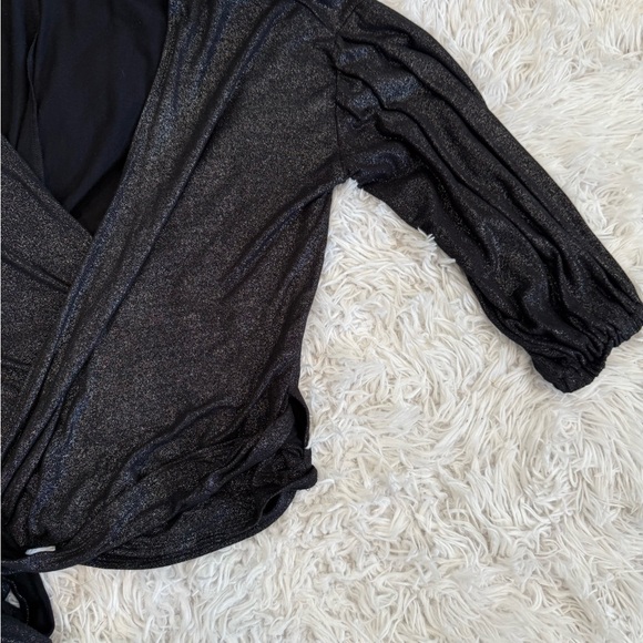 Shimmering Black Wrap Top - Picture 2 of 5